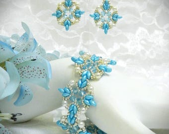 "DIY Perlen Swarovski Kristall & SuperDuo Armband und Ohrringe Anleitung ""Kreuzwege"" Set (DIGITAL DOWNLOAD)"