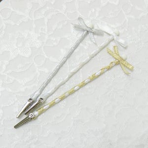 Bracelet Helper Tool: Metallic Ribbon-Wrapped Wooden Dowel