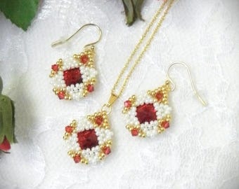 Beaded Crystal & Seed Bead Necklace and Earrings "Shooting Star" Pattern Set - DIY (DIGITAL DOWNLOAD)