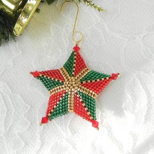 Beginner TUTORIAL for a 3D Puffy Peyote Star Christmas ornament
