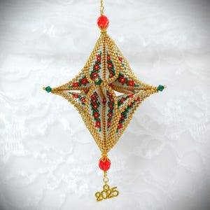Beaded 3D Peyote Pod Winter Flowers pattern/tutorial Christmas Ornament (DIGITAL DOWNLOAD)