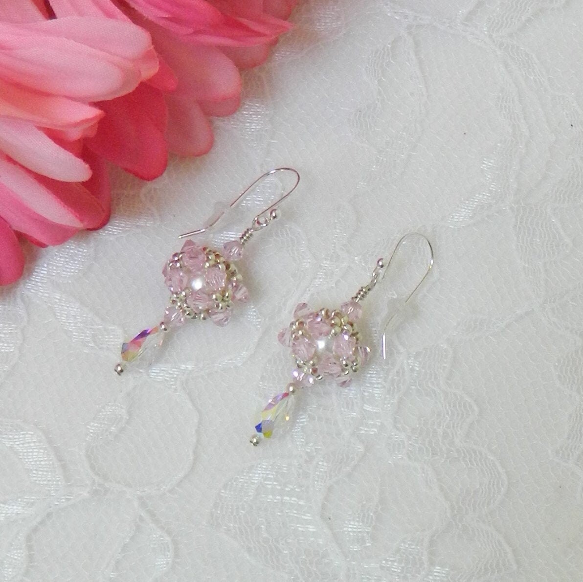 EARRING TUTORIAL Beaded Crystal Ball Earrings Etsy