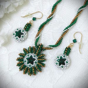 DIY Beaded Seed & Crystal Rivoli Necklace with matching earrings Set "Stella" Patteren (DIGITAL DOWNLOAD)
