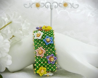 DIY kralen bloementuin of kerst armband en oorbellen Pondo-steekpatroon/zelfstudie (DIGITAL DOWNLOAD)
