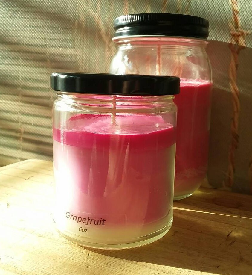 Grapefruit Soy Candle Hand Poured Scented Natural Soy Wax Available