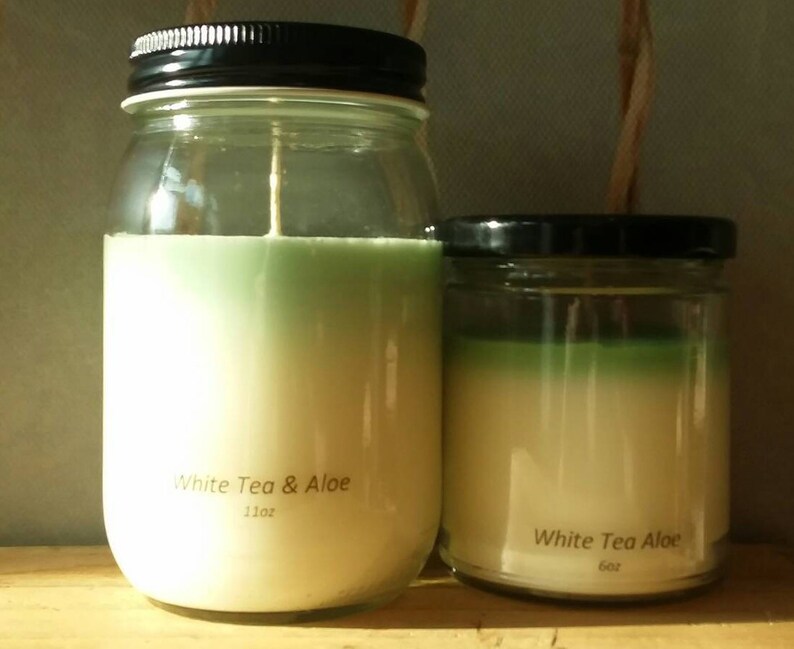 White Tea Aloe Soy Candle Hand Poured Scented Natural Soy Etsy