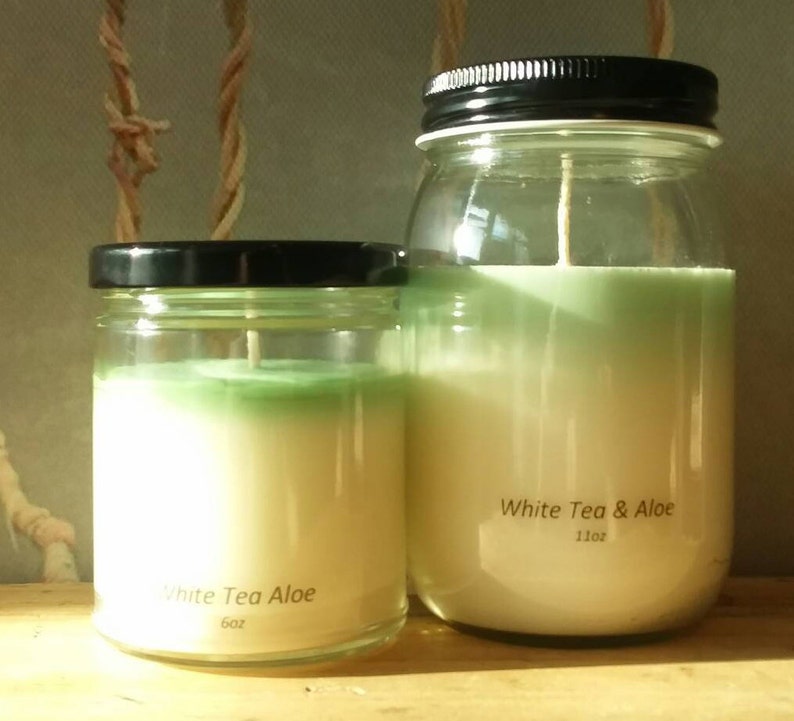 White Tea Aloe Soy Candle Hand Poured Scented Natural Soy Etsy