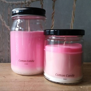 Cotton Candy - DanCandle 6oz Scented Soy Wax Container Candle - Handmade in Baltimore MD