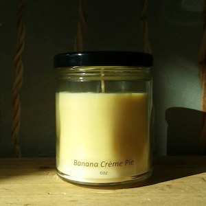 Banana Cream Pie - DanCandle 6oz Scented Soy Wax Container Candle - Handmade in Baltimore MD