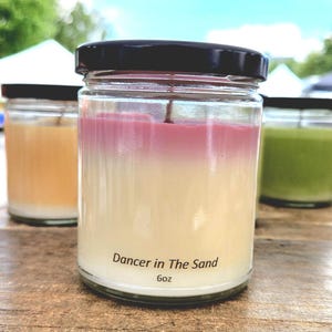 Dancer In The Sand  - DanCandle 6oz Scented Soy Wax Container Candle - Handmade in Baltimore MD