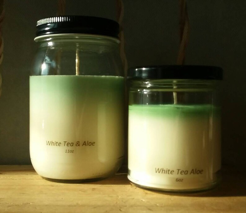 White Tea Aloe Soy Candle Hand Poured Scented Natural Soy Etsy