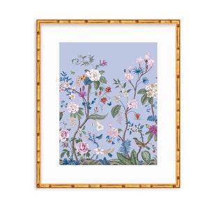 Blue Chinoiserie Garden -- Art Print -- Home Decor