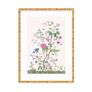 Pink Chinoiserie Garden -- Art Print -- Home Decor