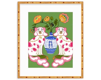 Straffordshire Dogs -- Digital Art Print -- Home Decor