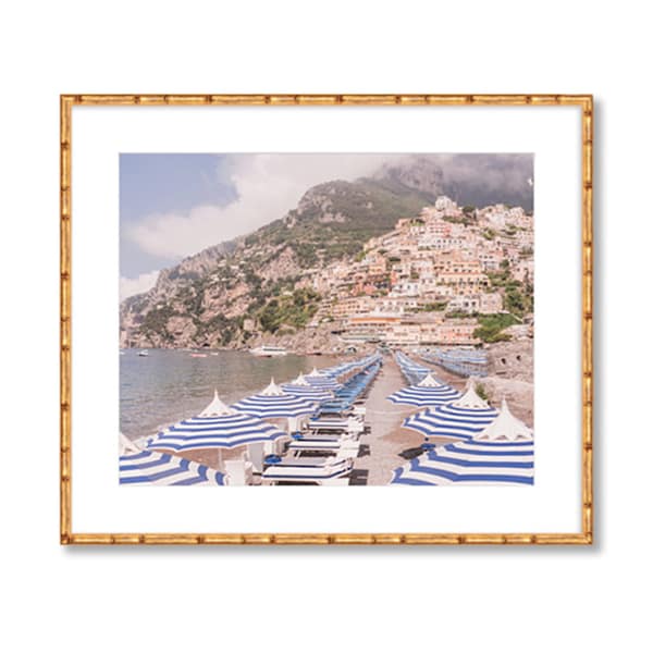 Positano Beach Umbrellas -- Amalfi Coast -- Travel Photography -- Home Decor