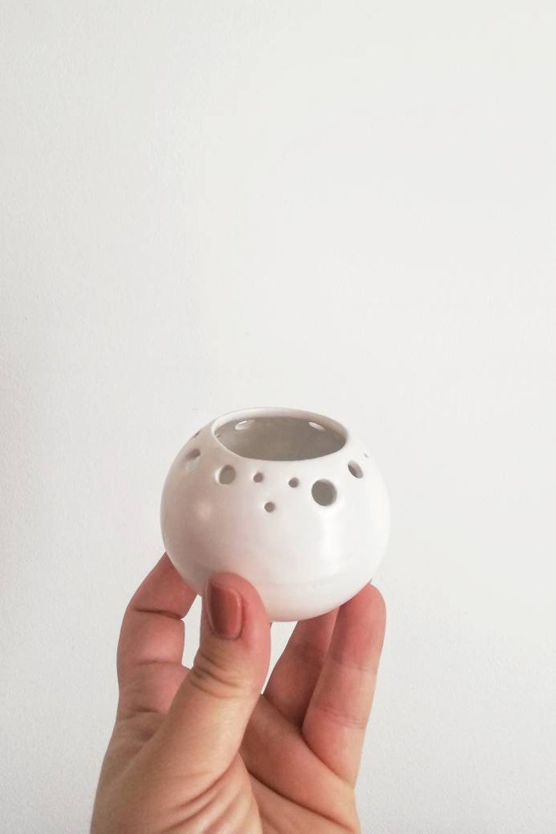 Ceramic candle holder sphere with decorative lumino holder Etsy