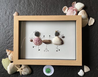 Seashell Art: Handmade Coastal Girls Day Out Decor (9x7)