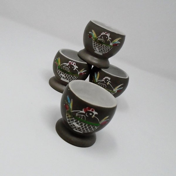Set of Four Vintage 1950's Denby Cloisonne Egg Cups Glyn Colledge