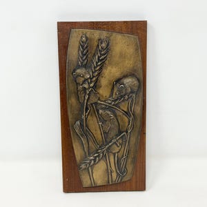 Targa da muro Hornsea Pottery Alan Luckham, Topi del raccolto