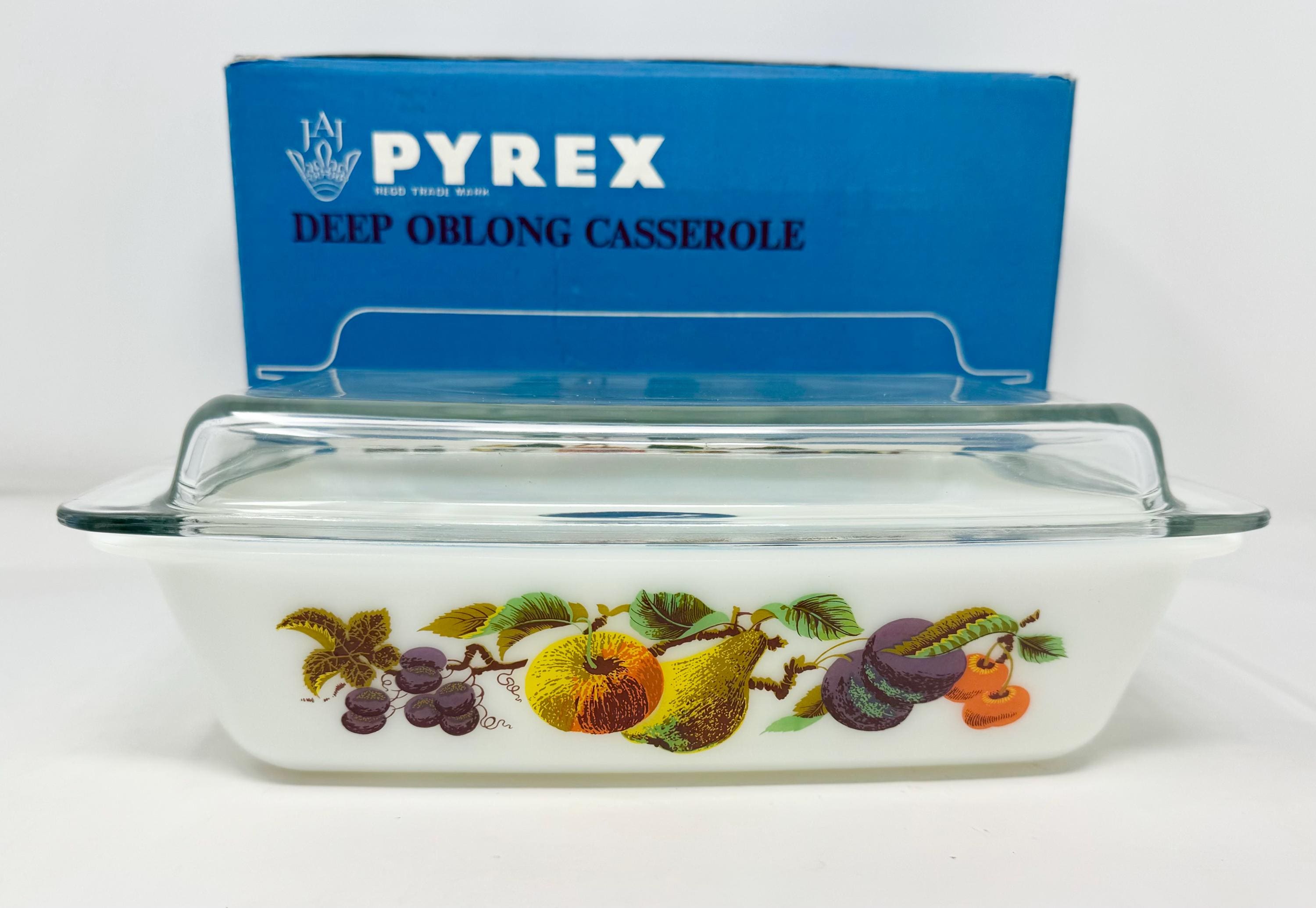 Gilles Sacksick、casserole et fruits Boxed JAJ Kent Orchard Space Saver Vintage Pyrex Lidded