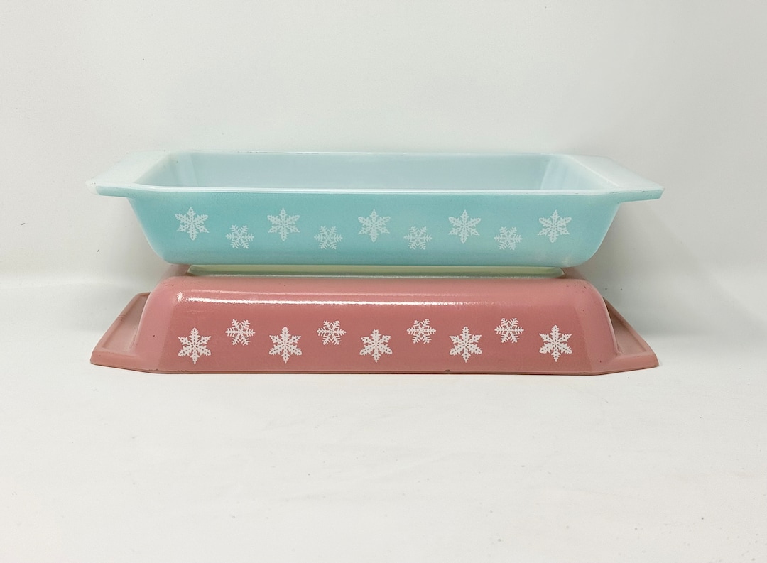 JAJ Pyrex Pink and Duck Egg Blue Pyrex Gaiety Shallow Size Etsy