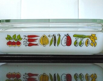 JAJ Pyrex Harvest Shallow Size Space Saver Lidded Casserole Dish