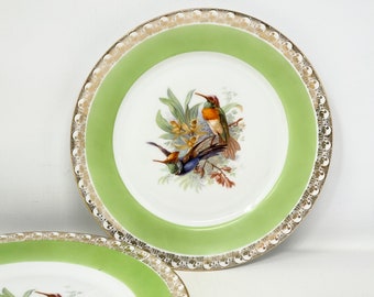 Epiag Royal Exotic Birds Czechoslovakia Grün und Gold Tee/Beilagenteller Design 4