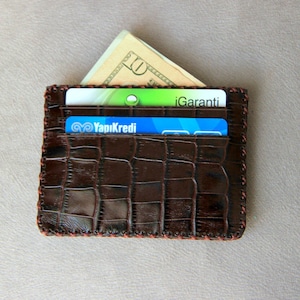 Titular de tarjeta de crédito delgado muy elegante, cosido a mano, titular de tarjeta de crédito unisex cosido a mano, un regalo perfecto para sus seres queridos, para ella para él