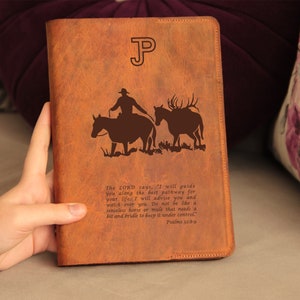 Custom Bible cover Order, laser engraved genuine crazy horse leather or gold gilded thermo leather from your photo couple photo