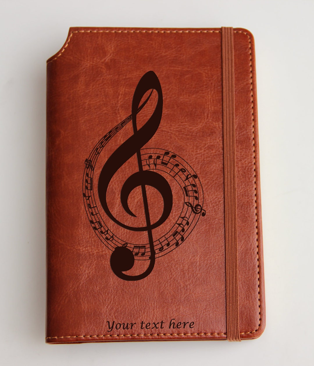 Custom Designed Music Notes Journal With Custom Quote or Custom Text