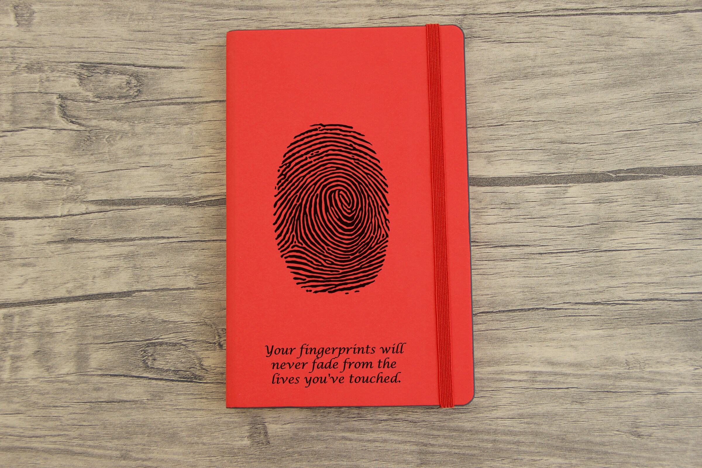 Personalized fingerprint Journal engraving from your logo or Etsy