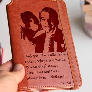 Wedding Day Journal for your dear Father, gift for dad, leather bound, elastic strip with the same color to keep it closed father&#39;s day gift