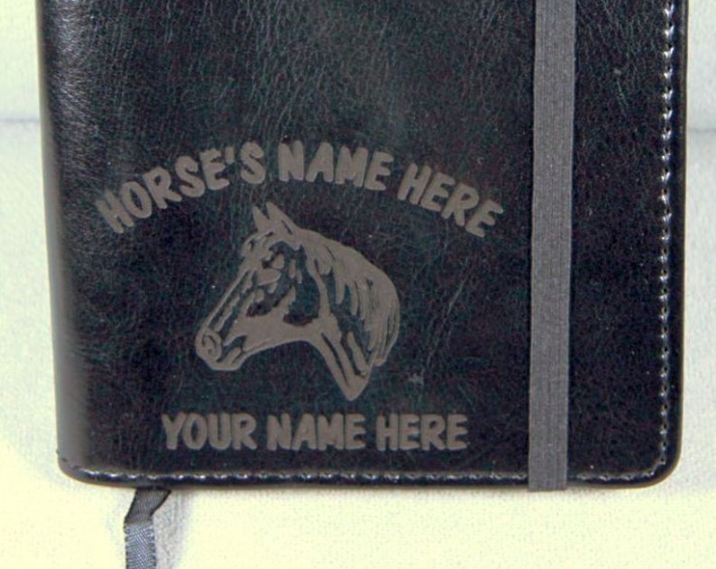 Customizable Engraved Horse Journal Leather Bound Strip With Etsy