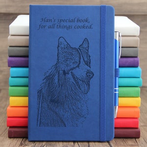Tu perro grabado a partir de tu foto. El mejor regalo para tu hija, amigos, mamá, papá: cuaderno de bocetos encuadernado en cuero, diario de viaje.