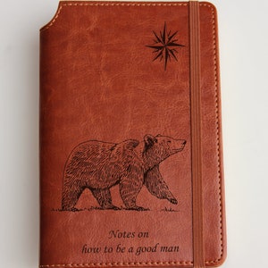 Your custom design bear compass rose   journal to best friend  Journal  laser engraved Journal Fully personalized with custom quote