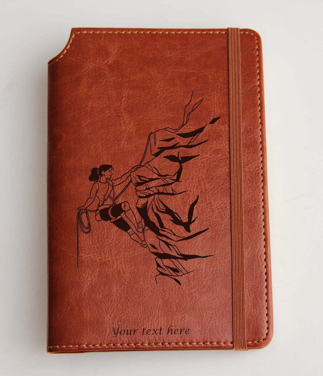 Rock Climbing Journal Mountain Travel Journal con texto personalizado