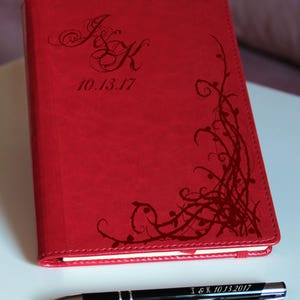 Wedding Day Journal for yourself, for your  dear Father, gift for dad, leather bound, elastic strip with the same color to keep it closed