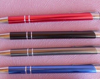 Metal Ballpoint Pens: Red, Black, Silver, Blue – Smooth Writing Tool