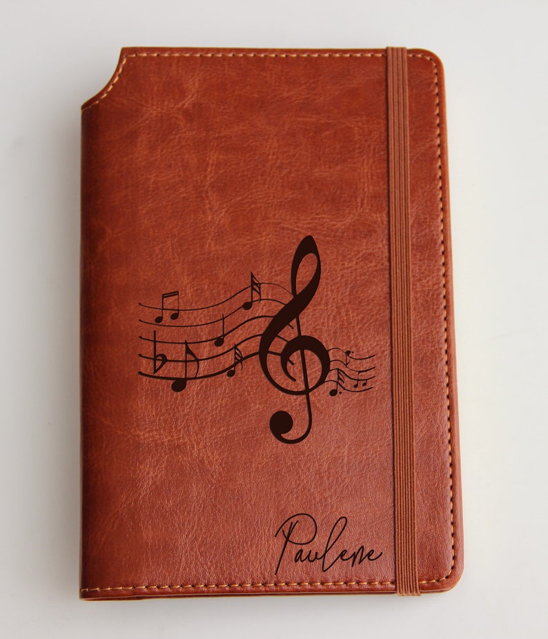 Personalized Engraved Music Notes Journal With Custom Quote or Etsy