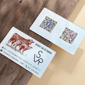 Biglietti da visita personalizzati a tema Ranch / Finitura opaca premium da 350 g/m² / Design rustico unico