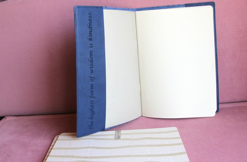 Custom mandala owl journal cover Order, laser engraved leather bound custom refillable journal image 9
