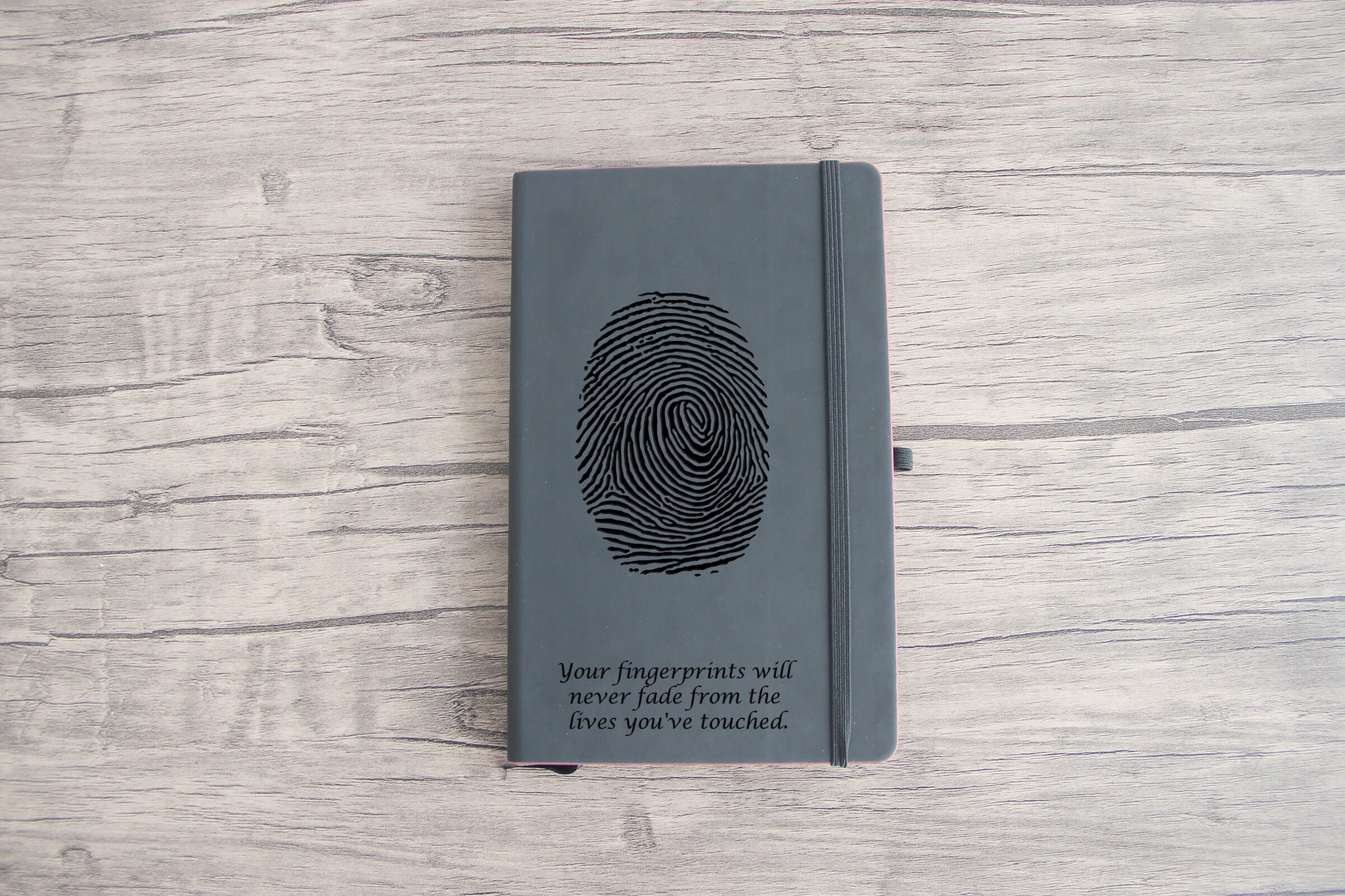 Personalized fingerprint Journal engraving from your logo or Etsy