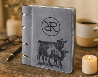 Personalized Leather Cattle Record Journal – Engraved Farm Notebook