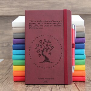 Olive Tree with your custom text on it gift for him, for her, for your teacher, for your mentor,  leather bound sketchbook, travel journal