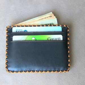 Elegante y delgado titular de la tarjeta de crédito, cosido a mano, cosido a mano Titular de la tarjeta de crédito unisex un regalo perfecto para sus seres queridos, para ella, para él