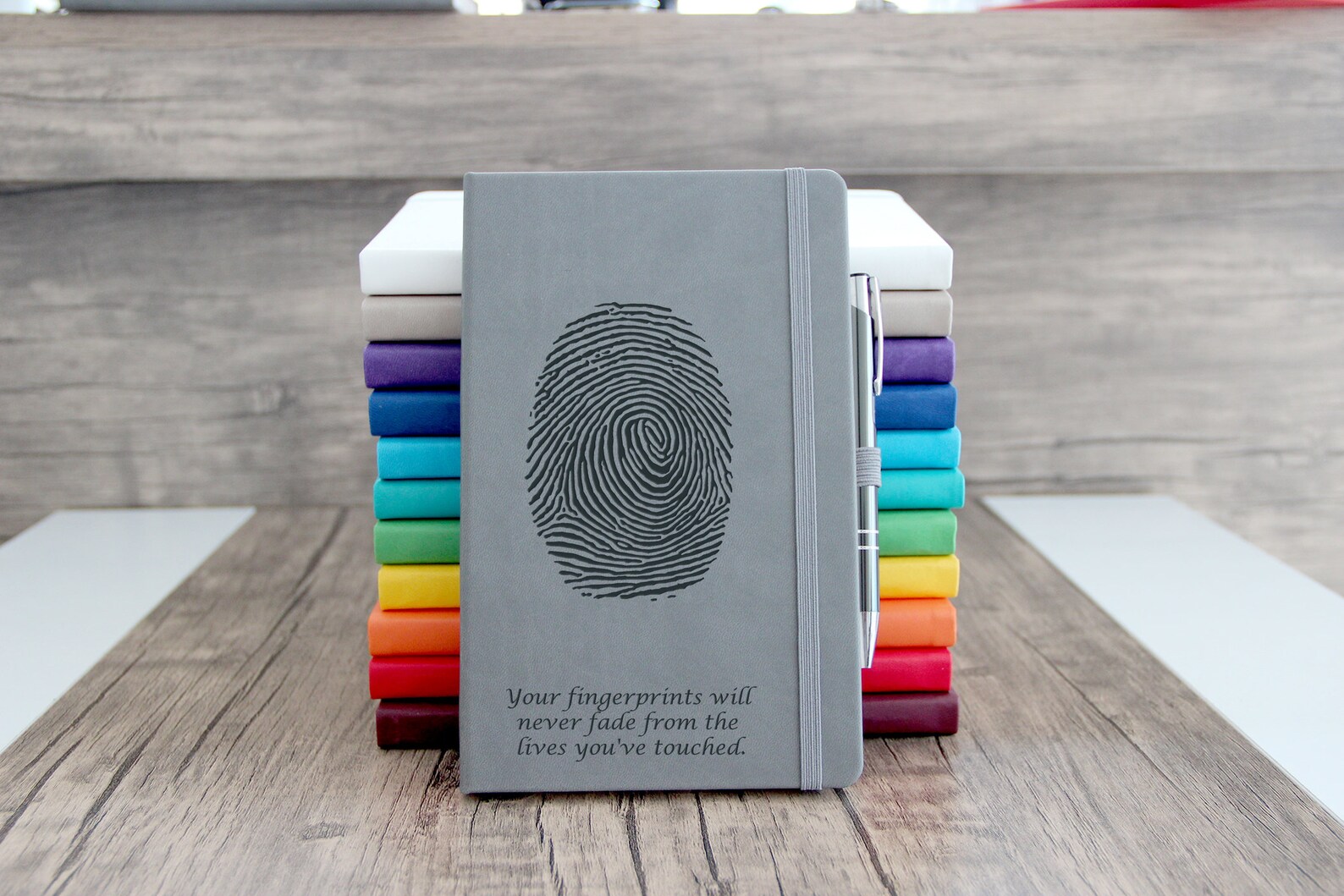 Personalized Fingerprint Journal Engraving From Your Logo or Etsy