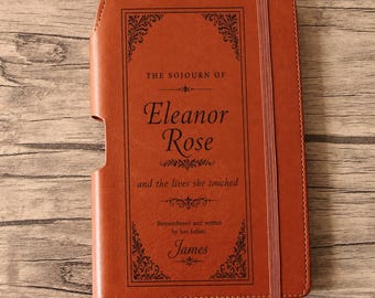 Personalized Memorial Journal, Custom "Sojourn Of" Memory Book, Sympathy Gift for Loss of a Loved One, Leatherette Journal