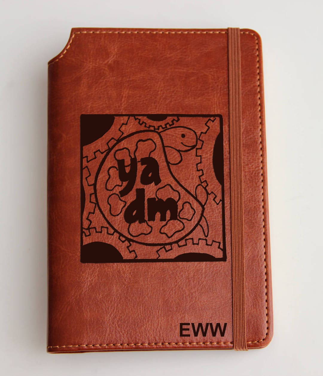 Custom Leather Journal, Personalized Logo Notebook, Elastic Closure - Etsy