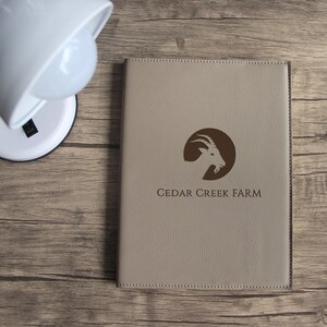 Custom refillable goat records, goat records journal cover, laser engraved vegan leather cover refillable journal