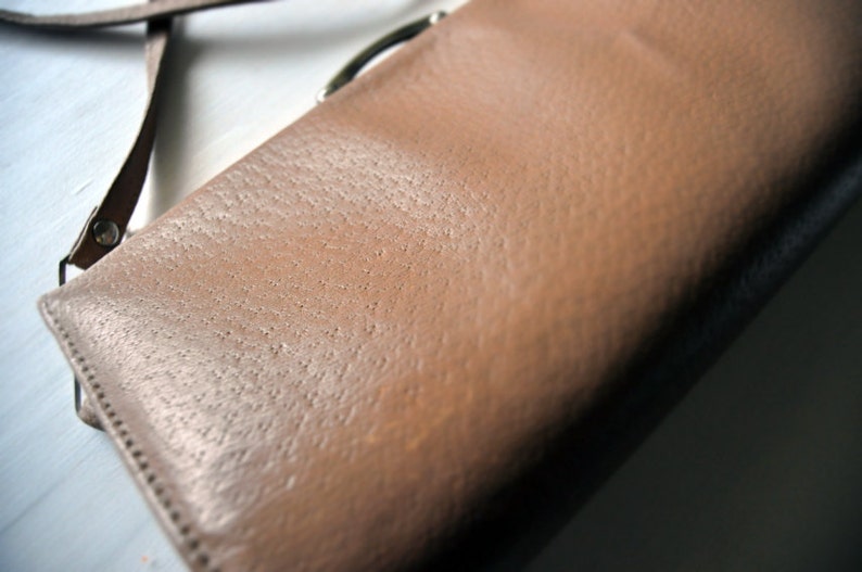 Caramel colored leather handbag lined with suede Etsy